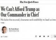 نیویورک تایمز: به ترامپ به عنوان فرمانده کل قوا اعتمادی نیست
