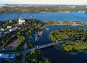 تصویرهوایی زیبا از رودخانه‌ای در روسیه