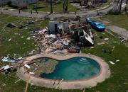 عکس/ ویرانی کامل یک خانه بر اثر طوفان در آمریکا