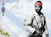 شهید محرابی و خطاطی مغازه ساندویچی