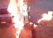 لحظه آتش‌سوزی در پمپ بنزین آبادان+ فیلم