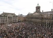 فیلم/ جمعیت انبوه حامیان معترضان آمریکایی در روتردام هلند