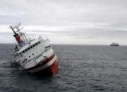 تصاویر غرق شدن کشتی باری شباهنگ در دریای خزر