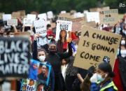 فیلم/ اعتراض در هوای بارانی لندن علیه تبعیض‌نژادی