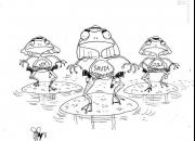 کاریکاتور/ قورباغه‌های هفت تیر کش!