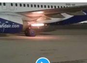 آتش گرفتن یک هواپیمای بوئینگ 737 در فرودگاه تل آویو +فیلم