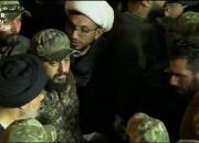 عکس/ حضور قیس الخزعلی با لباس نظامی در تشییع شهدا