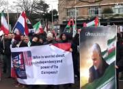 فیلم/ تجمع معترضان به ترور سردار سلیمانی در برابر دادگاه لاهه