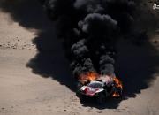 عکس/ آتش گرفتن خودرو در رالی داکار ۲۰۲۰ عربستان