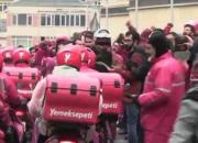 فیلم/ اعتصاب کارگران پیک موتوری ترکیه