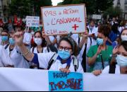 درگیری پلیس ضدشورش با کادر درمان آرژانتین+ فیلم