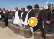 صف‌های طولانی گاز در سیستان و بلوچستان +فیلم