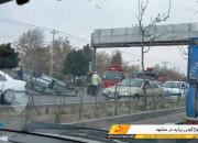 عکس/ واژگونی خودروی پراید در مشهد