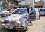 عکس/ ماشین عروس زوج ترکمن