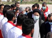 عکس/ بازدید رئیسی از پایگاه امداد و نجات هلال احمر