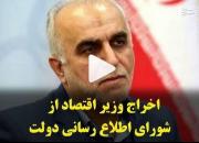 اخراج وزیر اقتصاد از شورای اطلاع رسانی دولت +فیلم