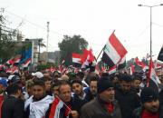 فیلم/ لگدمال کردن پرچم آمریکا در راهپیمایی میلیونی مردم عراق