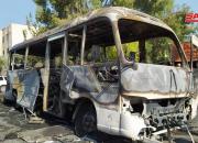 عکس/ حمله تروریستی به اتوبوس حامل سربازان در سوریه