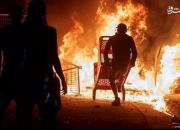 معترضان به خشونت پلیس آمریکا، مرکز پلیس مینیاپولیس را آتش زدند +فیلم