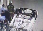 واژگونی پژو پرشیا در یکی از بزرگراه‌های تهران