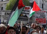 تجمع ده‌ها نفر در لندن برای اعلام همبستگی با ملت فلسطین +فیلم