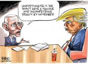 کاریکاتور/ واکسن بی لیاقتی تا  انتخابات آمریکا آماده نخواهد شد