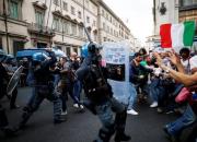 توپ آب‌پاش و گاز اشک‌آور، پاسخ پلیس ایتالیا به معترضان