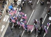 عکس/ ادامه اعتراضات در هنگ‌کنگ با پرچم‌ آمریکا