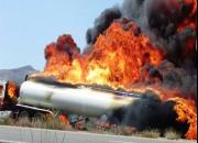 فیلم/ انفجار و آتش‌سوزی در پی تصادف نفت‌کش‌ و تریلر
