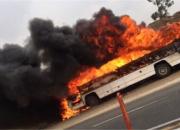 آتش‌ سوزی اتوبوس مسافربری در خوزستان