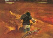 تابلوی نقاشی «توبه حر» کاظم چلیپا بازنمایی می‌شود