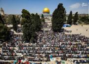 عکس/ هزاران فلسطینی در نماز جمعه مسجد الاقصی