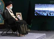 تصویری از رهبر انقلاب در ابتدای مراسم عزاداری اربعین حسینی