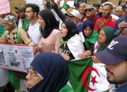 تظاهرات گسترده در الجزایر زیر باران شدید
