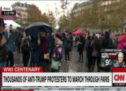  هزاران معترض ضد ترامپ در پاریس فریاد زدند