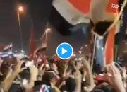قرائت دسته جمعی دعای فرج توسط تظاهرکنندگان عراقی +فیلم