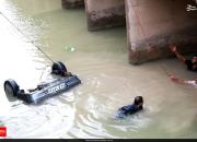 عکس/ سقوط پراید در کانال آب