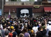 عکس/ نقاشی روی دیوار محل قتل جورج فلوید