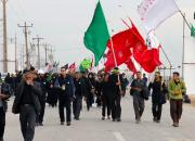 برپایی موکب های کانون های مساجد با مشارکت جوانان ایرانی و عراقی در مسیر راهپیمایی اربعین