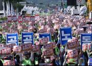عکس/ اعتراض به وضع بد معیشتی در کره‌ی‌جنوبی