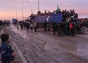 ورود موکب‌های عراقی از مرز شلمچه برای امدادرسانی به مردم خوزستان+ فیلم
